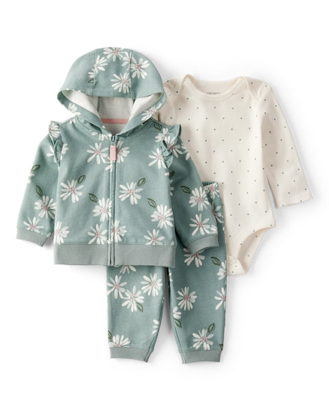 3-Piece Flower Little Jacket Set