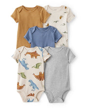 Cargar imagen en el visor de la galería, 5-Pack Dinosaur Short-Sleeve Bodysuits
