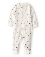 Cargar imagen en el visor de la galería, Construction Print Cotton Long-Sleeve Snug Fit Sleep &amp; Play Pajamas - White
