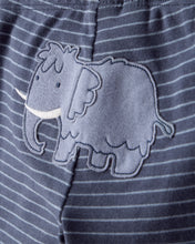 Cargar imagen en el visor de la galería, 3-Piece Elephant Print Long-Sleeve Bodysuit &amp; Pant Set - Blue/White
