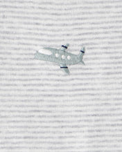 Cargar imagen en el visor de la galería, 3-Piece Airplane Print Long-Sleeve Bodysuit &amp; Pant Set - Blue
