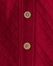 Cargar imagen en el visor de la galería, 3-Piece Quilted Cardigan Outfit Set - Red
