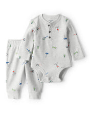 Cargar imagen en el visor de la galería, 2-Piece Construction Thermal Bodysuit &amp; Pant Set - Grey
