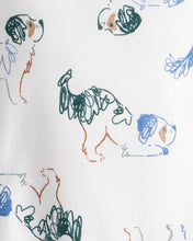 Cargar imagen en el visor de la galería, 2-Piece Dog Print Bodysuit &amp; Pant Set - White/Green
