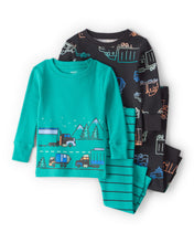 Cargar imagen en el visor de la galería, Truck 100% Cotton Loose Fit 4-Piece Pajamas - Green
