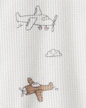 Cargar imagen en el visor de la galería, 2-Piece Airplane Thermal Bodysuit &amp; Jogger Set - Green/White
