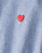 Cargar imagen en el visor de la galería, Heart Chambray Long-Sleeve Denim Jumpsuit - Blue
