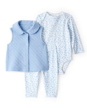 Cargar imagen en el visor de la galería, 3-Piece Floral Vest Outfit Set - Blue
