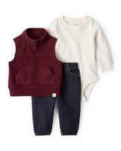 Cargar imagen en el visor de la galería, 3-Piece Long-Sleeve Bodysuit; Vest &amp; Denim Pant Set
