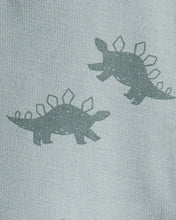 Cargar imagen en el visor de la galería, Dinosaur French Terry Long-Sleeve Tee &amp; Pant Set- Green/Grey
