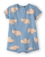 Cargar imagen en el visor de la galería, Hippo Short-Sleeve Romper - Blue
