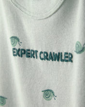 Cargar imagen en el visor de la galería, 'Expert Crawler' Snail Short-Sleeve Romper - Green
