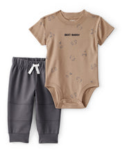 Cargar imagen en el visor de la galería, 'Best Buddy' Bodysuit &amp; Jogger Set - Brown
