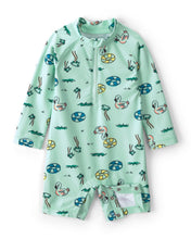 Cargar imagen en el visor de la galería, Vacation Long-Sleeve 1-Piece Rashguard Swimsuit - Green
