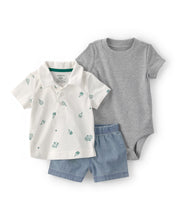 Cargar imagen en el visor de la galería, 3-Piece Pickleball Short-Sleeve Top; Bodysuit &amp; Short Set
