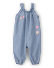 Cargar imagen en el visor de la galería, Embroidered Chambray Sleeveless Jumpsuit - Blue
