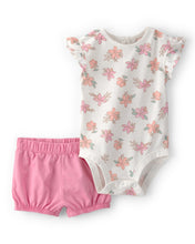 Cargar imagen en el visor de la galería, 2-Piece Floral Sleeveless Bodysuit &amp; Short Set - Pink
