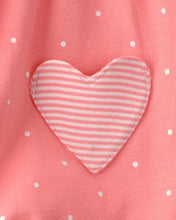 Cargar imagen en el visor de la galería, Heart Pocket Short-Sleeve Romper - Coral
