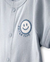 Cargar imagen en el visor de la galería, 'Smile Club' Short-Sleeve Romper - Blue
