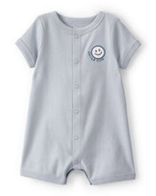 Cargar imagen en el visor de la galería, 'Smile Club' Short-Sleeve Romper - Blue
