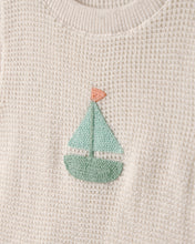 Cargar imagen en el visor de la galería, Baby 2-Piece Sailboat Crochet Top &amp; Short Set - Cream
