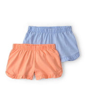 Cargar imagen en el visor de la galería, 2-Pack Flutter-Hem Fashion Shorts - Orange/Blue
