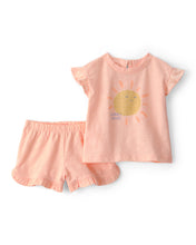 Cargar imagen en el visor de la galería, 2-Piece 'Sunny Days' Top &amp; Short Set - Orange
