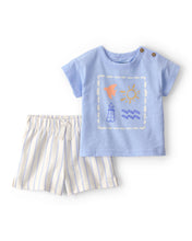 Cargar imagen en el visor de la galería, 2-Piece Lighthouse Top &amp; Short Set - Blue/Ivory
