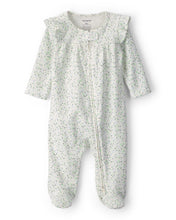 Cargar imagen en el visor de la galería, Floral 2-Way Zip 100% Cotton Sleep &amp; Play Pajama - Green/Ivory
