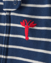 Cargar imagen en el visor de la galería, Lobster 2-Way Zip 100% Cotton Sleep &amp; Play Pajama - Blue
