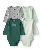 Cargar imagen en el visor de la galería, 4-Pack Sports Long-Sleeve Multipack Bodysuits
