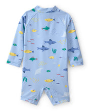 Cargar imagen en el visor de la galería, 1-Piece Fish Rashguard Swimsuit - Blue

