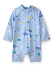 Cargar imagen en el visor de la galería, 1-Piece Fish Rashguard Swimsuit - Blue

