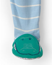 Cargar imagen en el visor de la galería, Alligator Striped 100% Cotton Snug Fit 1-Piece Pajama - Blue
