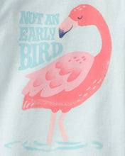 Cargar imagen en el visor de la galería, Flamingo 100% Cotton Short-Sleeve Snug Fit 4-Piece Pajama Set - Pink/Blue
