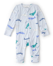 Cargar imagen en el visor de la galería, Whale PurelySoft 2-Way Zip Snug Fit Sleep &amp; Play Pajamas - Blue
