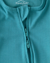 Cargar imagen en el visor de la galería, PurelySoft 2-Way Zip Snug Fit Sleep &amp; Play Pajamas - Blue
