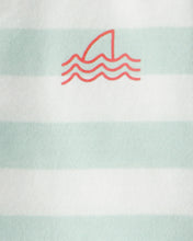 Cargar imagen en el visor de la galería, 2-Piece Shark Striped Top &amp; Short Set - Blue/Ivory
