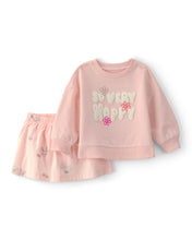 Cargar imagen en el visor de la galería, 2-Piece Easter 'So Very Hoppy' French Terry Top &amp; Skort Set - Pink
