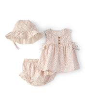 Cargar imagen en el visor de la galería, 3-Piece Floral Hat; Top &amp; Short Set - Pink
