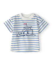 Cargar imagen en el visor de la galería, 3-Piece Nautical Short-Sleeve Tops &amp; Short Set - Blue

