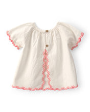 Cargar imagen en el visor de la galería, 2-Piece Linen-like Short-Sleeve Outfit Set - Cream
