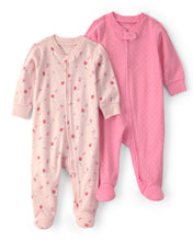Cargar imagen en el visor de la galería, 2-Pack Strawberry Sleep &amp; Play Pajamas - Pink
