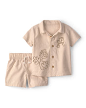 Cargar imagen en el visor de la galería, 2-Piece Toucan Embroidered Top &amp; Short Set - Khaki
