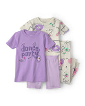 Cargar imagen en el visor de la galería, Pijama De 4 Piezas 100% Algodón Con Estampado Dance Party
