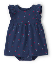 Cargar imagen en el visor de la galería, Cherry Sleeveless Bodysuit Dress - Navy Blue
