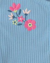 Cargar imagen en el visor de la galería, 2-Piece Floral Bodysuit &amp; Pant Set - Blue
