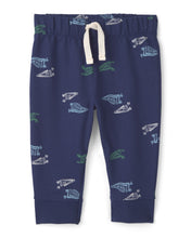 Cargar imagen en el visor de la galería, Baby Boy 2-Piece 'Mommy's Champ' Pennant French Terry Bodysuit &amp; Pant Set - Blue/Ivory
