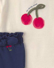Cargar imagen en el visor de la galería, Conjunto de 2 piezas con pañalero y pantalón de cerezas
