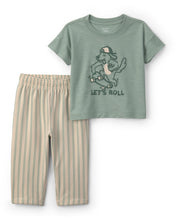 Cargar imagen en el visor de la galería, 2-Piece Skateboard Short-Sleeve Top &amp; Pant Set
